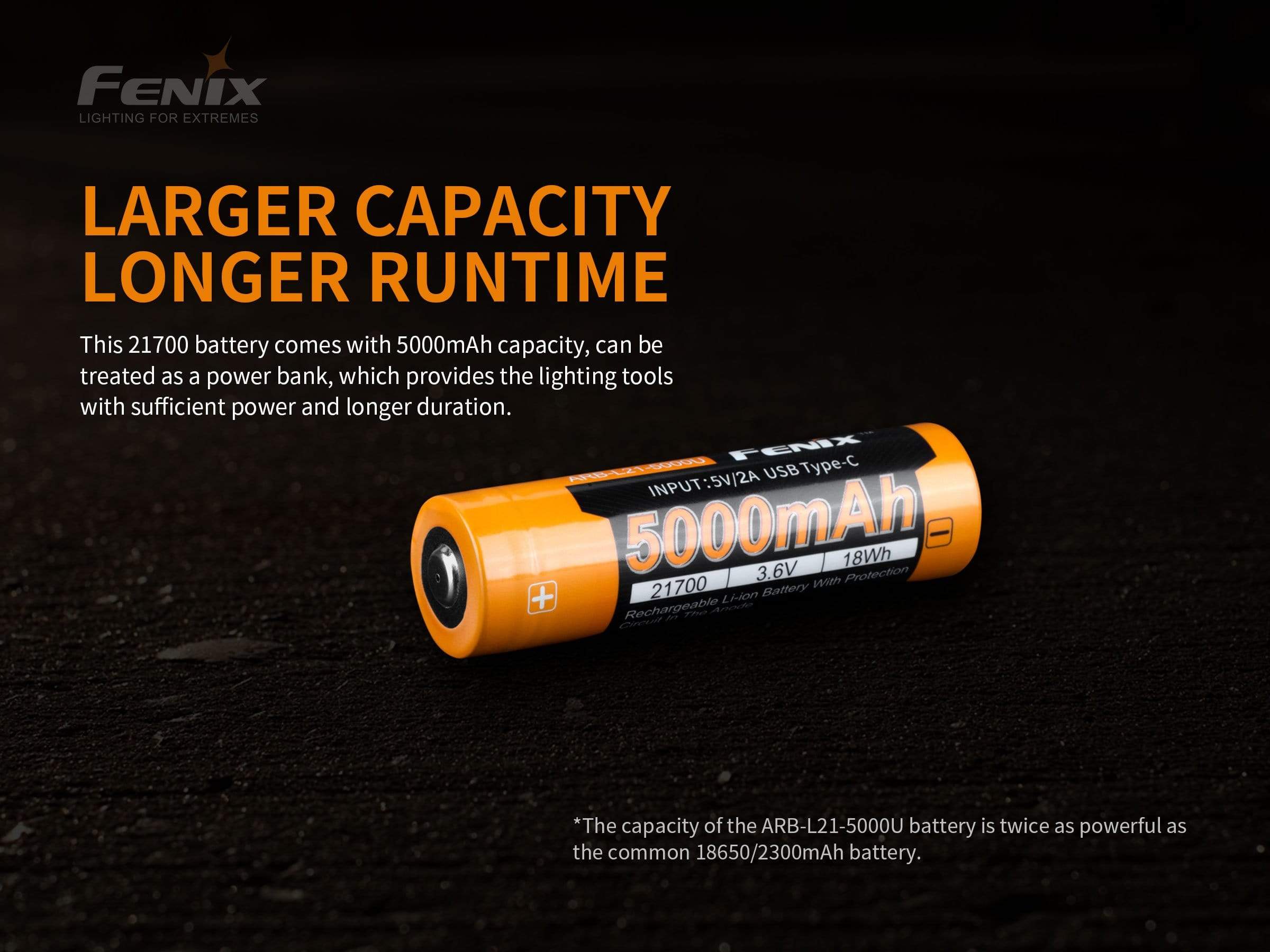Fenix USB Rechargeable 5000mAh 21700 - Image 3