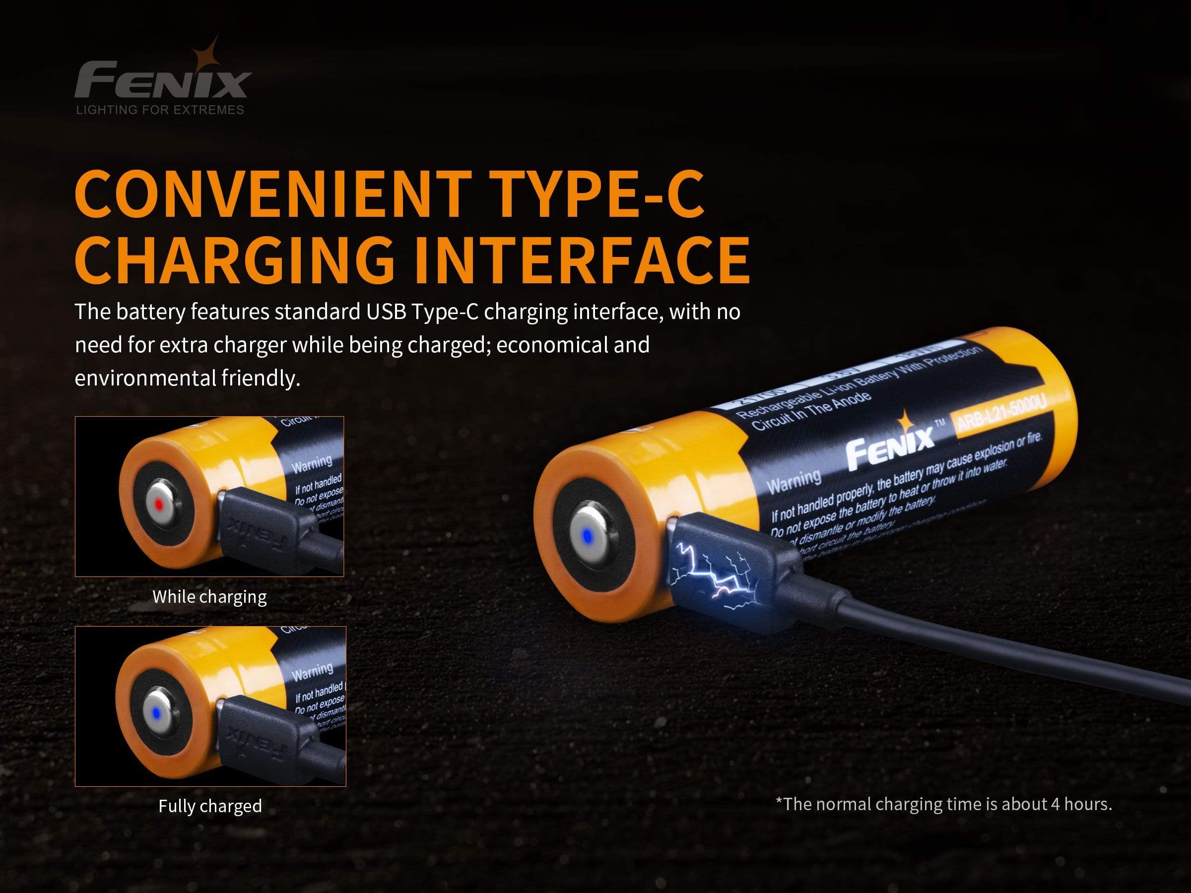 Fenix USB Rechargeable 5000mAh 21700 - Image 4