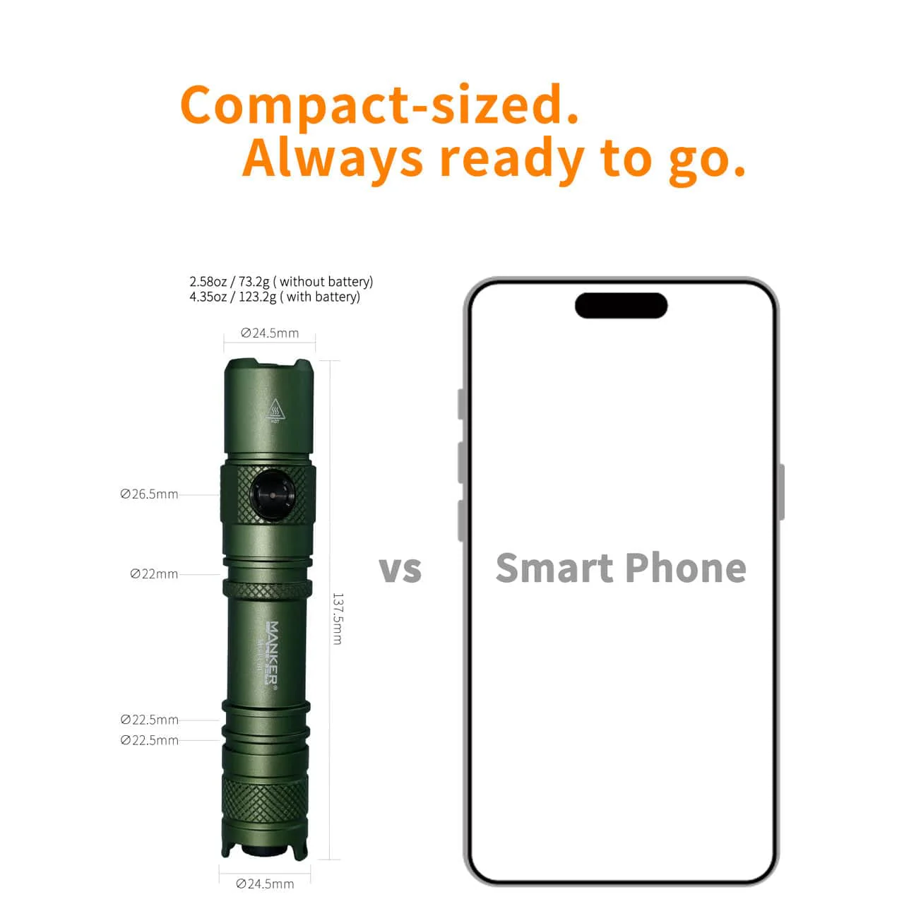 Manker MC11 III USB-C Rechargeable Tactical Flashlight - Image 9