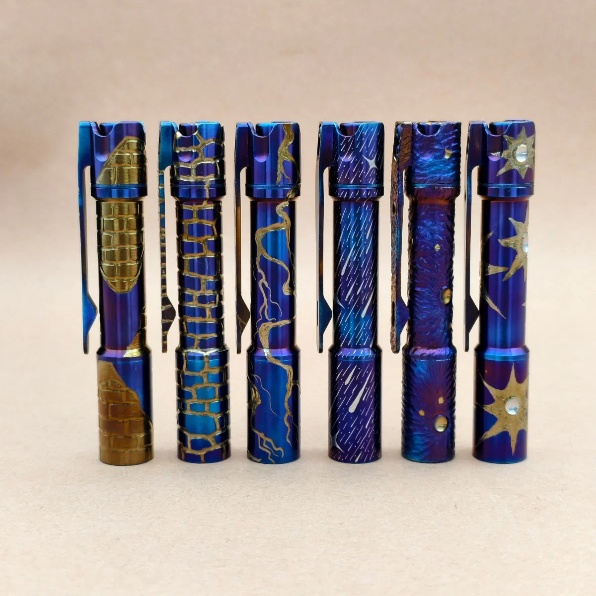 ReyLight Pineapple Mini Ti MK3- hand carved n heat anodized