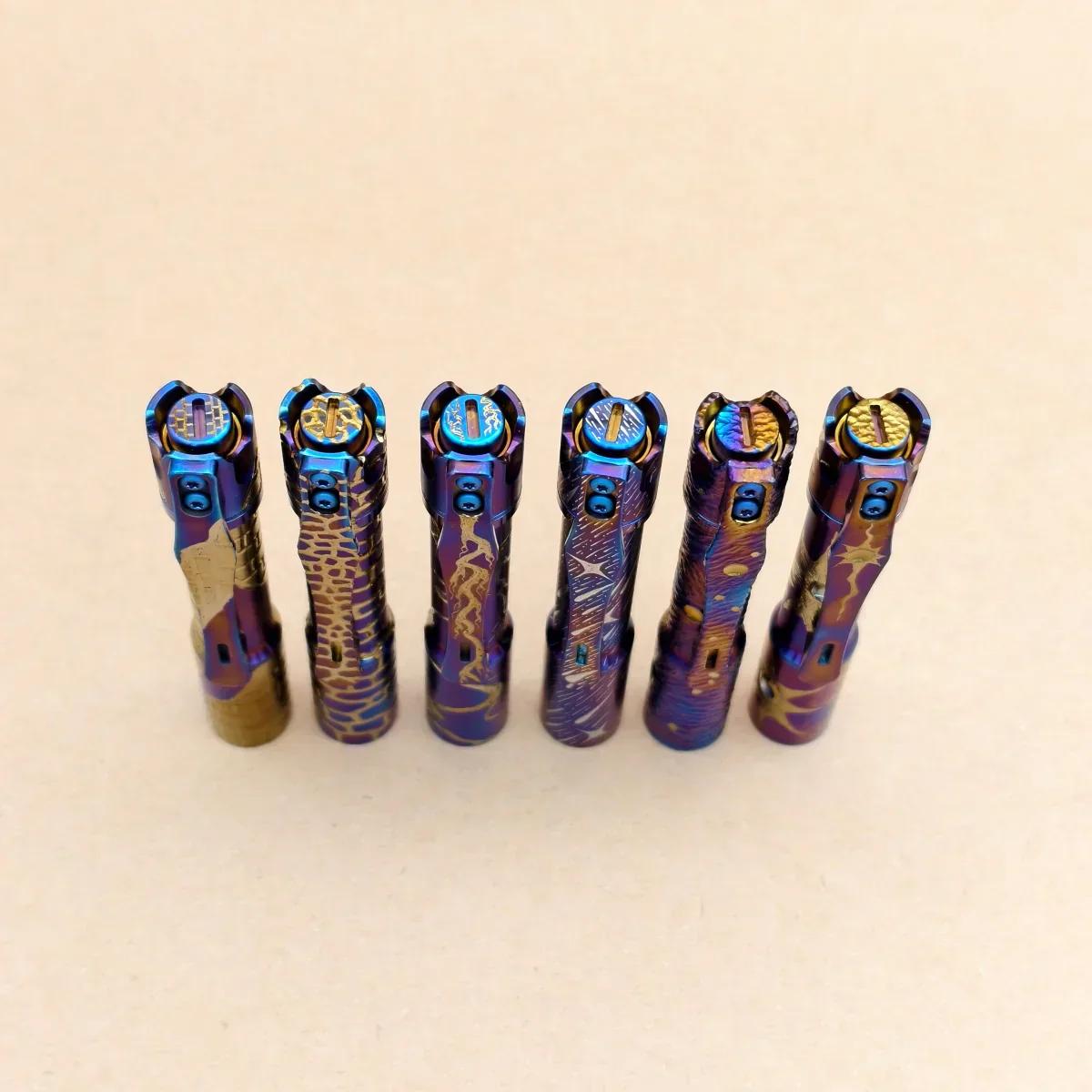 ReyLight Pineapple Mini Ti MK3- hand carved n heat anodized - Image 5