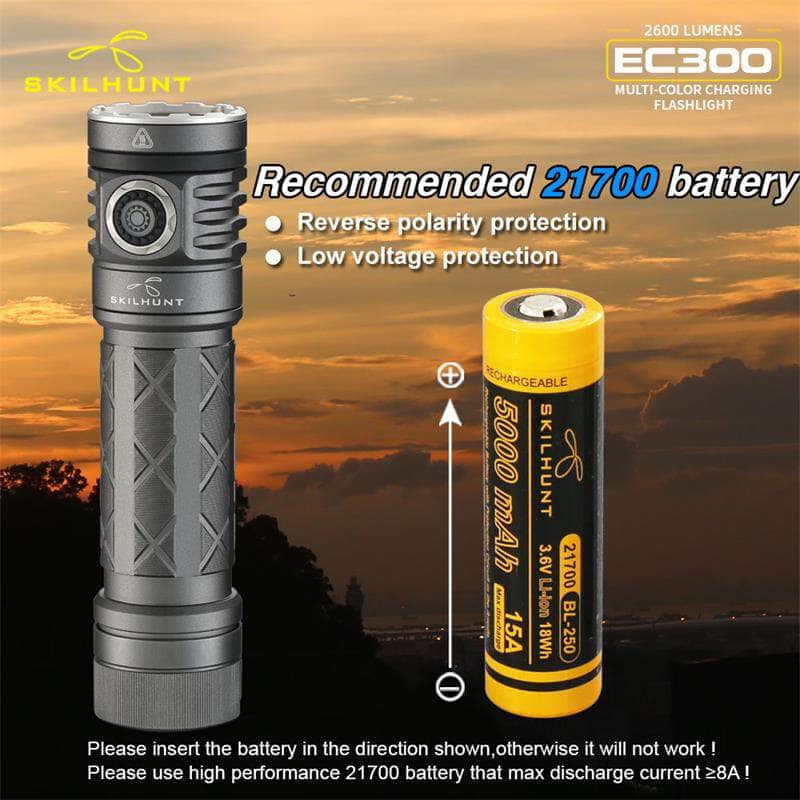 Skilhunt EC300 RGBW Multi-color 21700 Rechargeable LED flashlight - Image 9